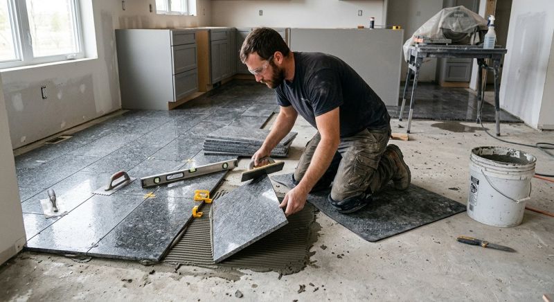 Granite Floor Installation in Overland Park, KS