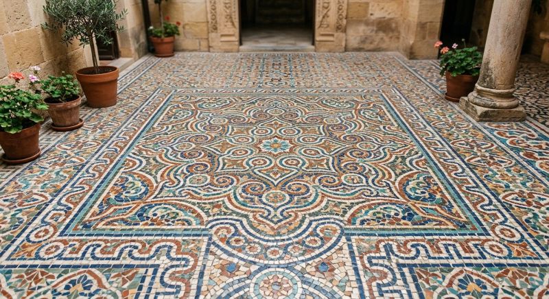 Mosaic Tile Floor Installation in Fredericksburg, VA