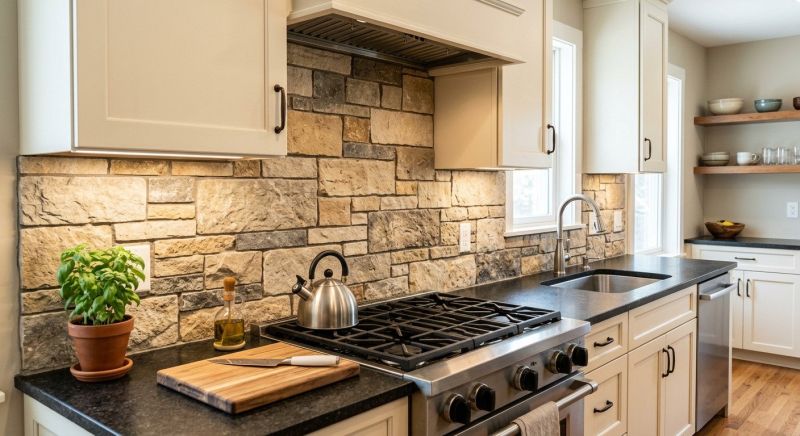 Stone Backsplash Installation in Wilmington, NC